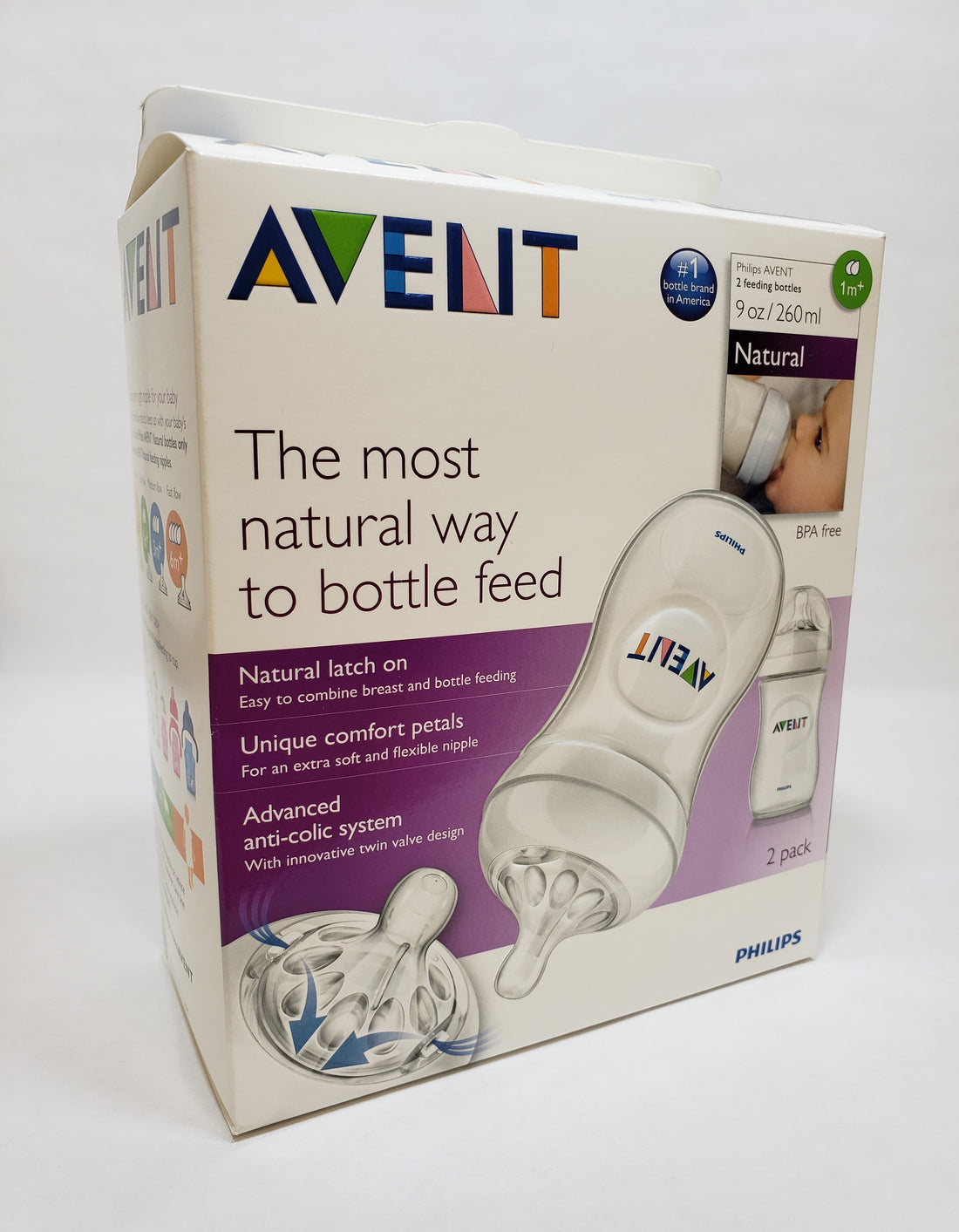 Philips Avent Natural 9 oz Bottles, 2-Pack