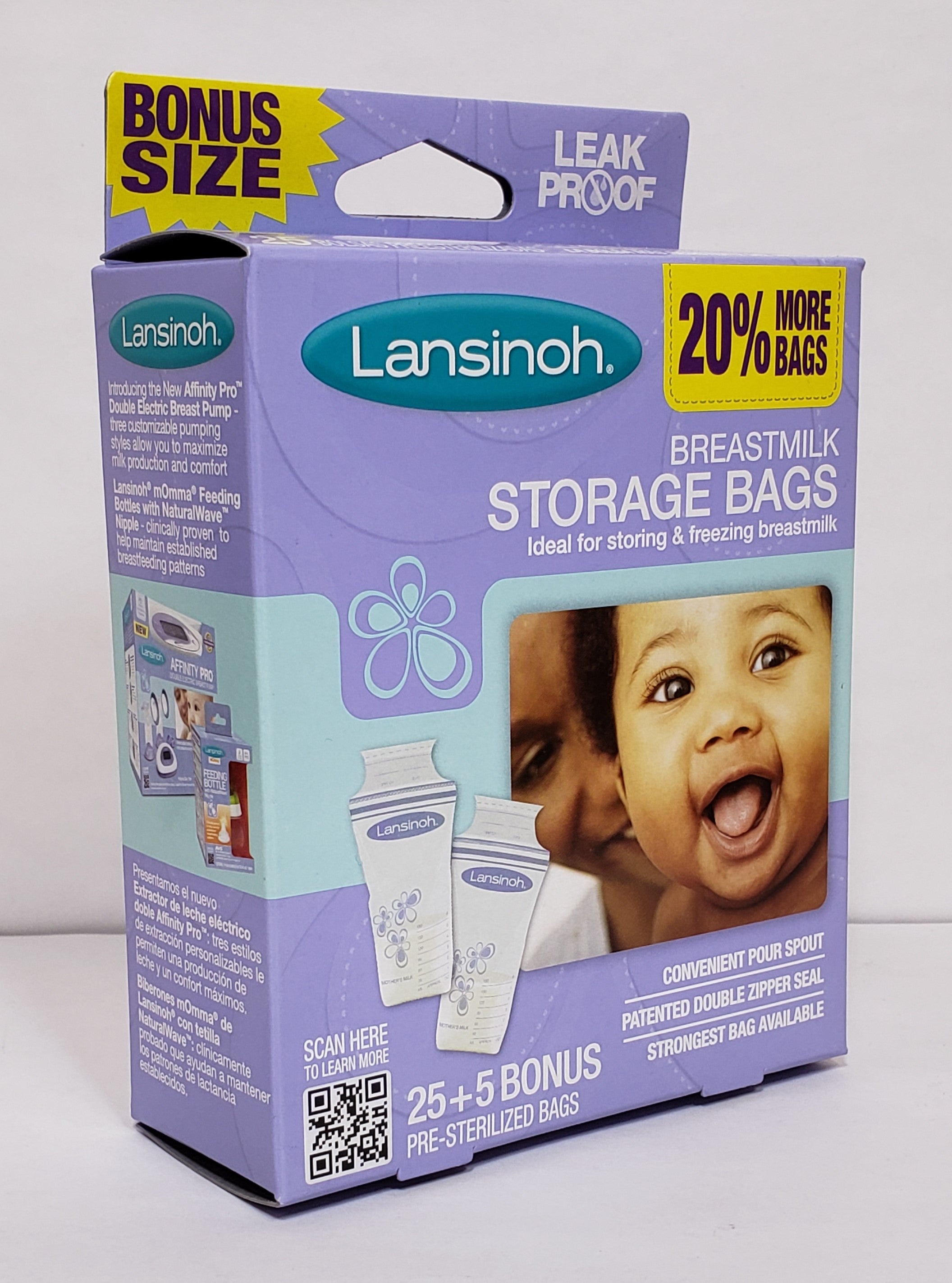 Lansinoh Breastmilk Freezer Storage Bags, 25 Count