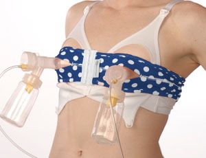 PumpEase Hands Free Pumping Support Petite, Belair Blue, Large