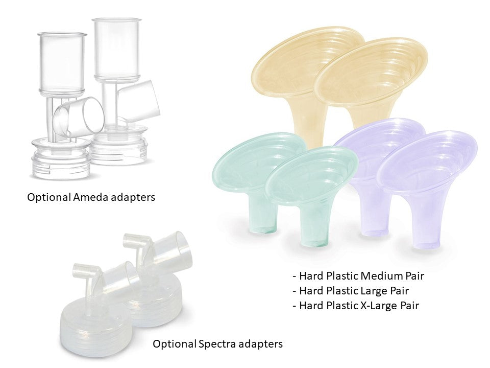 Pumpin Pal Shields Set, 25 mm to 40 mm: Medela, Lansinoh, Hygeia Pumps