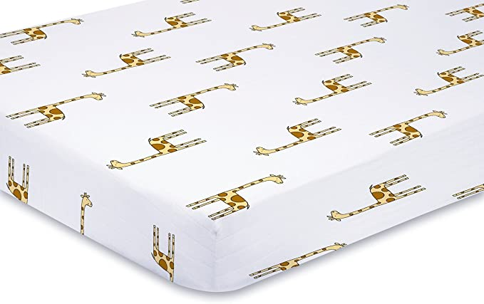 Aden + Anais Classic Fitted Crib Sheet, Jungle Jam Giraffe