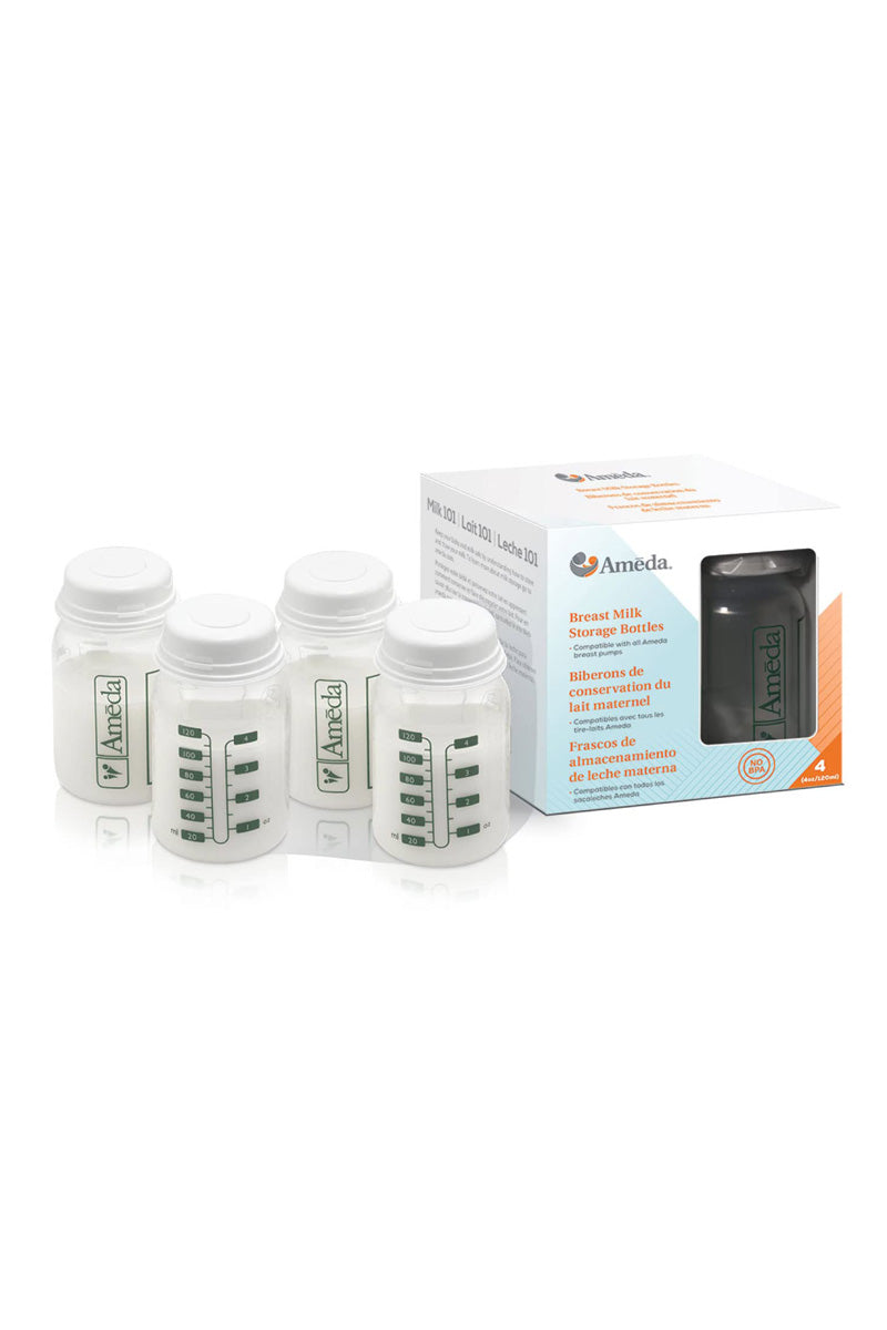 Ameda Breast Milk Storage Bottles 4-Pack