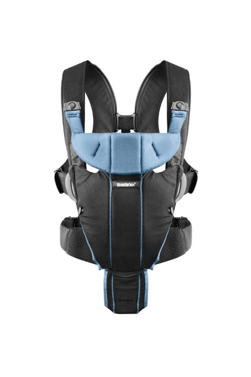 BabyBjorn Baby Carrier Miracle - Black/Light Blue, Cotton Mix