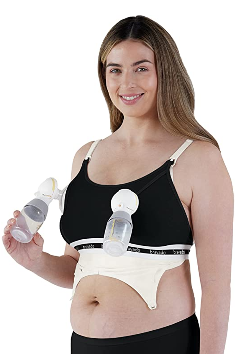 Bravado Clip and Pump Hands Free Nursing Bra Accessory in Black