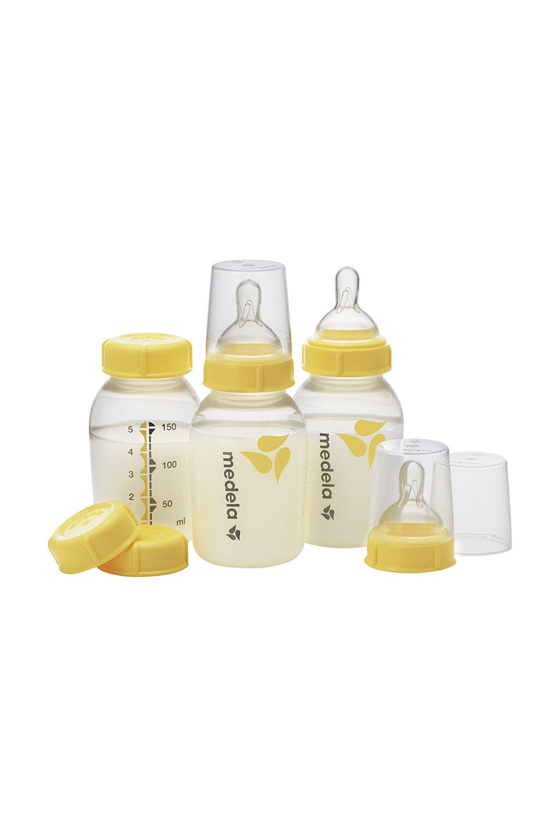Medela 5 oz Breastmilk Bottles with Wide Base Nipples 3-Pack