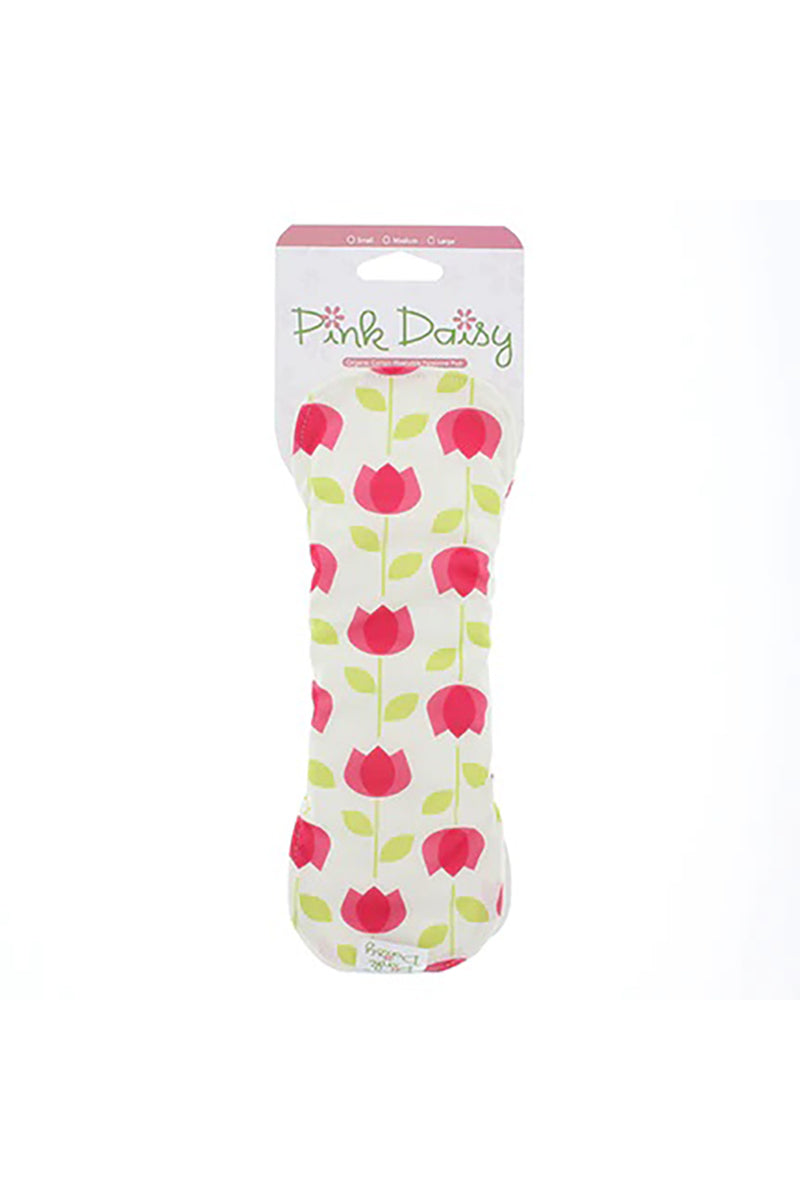 Pink Daisy Organic Feminine Pad, Tulips, Large