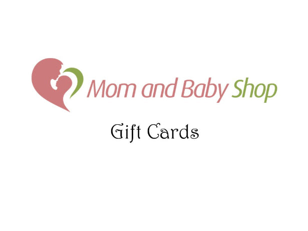 Mom and Baby Shop gift cards logo on a white background
