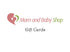 Mom and Baby Shop gift cards logo on a white background