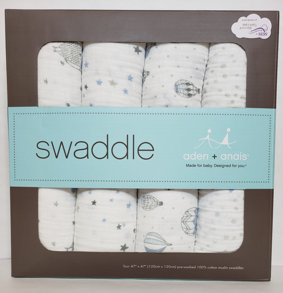 Aden + Anais Classic Cotton Swaddling Blankets, Night sky