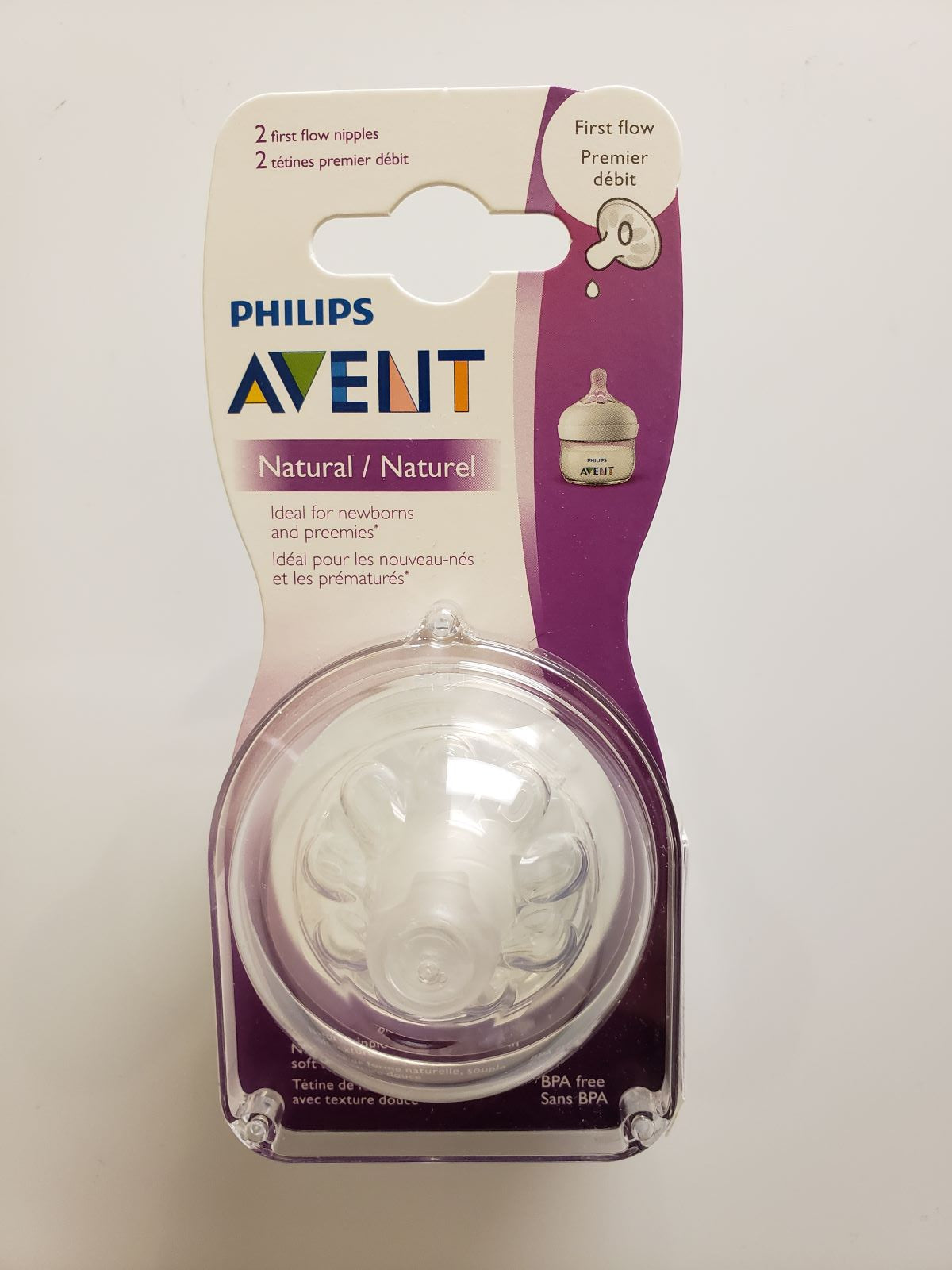 Philips Avent First Flow Nipples for Natural Bottles, 2-Pack