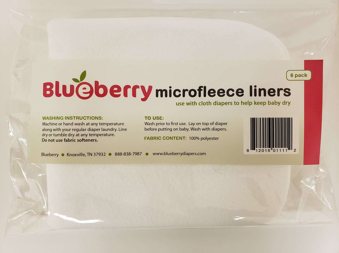 Blueberry Microfleece Cloth Diaper Liners White 6-Pack