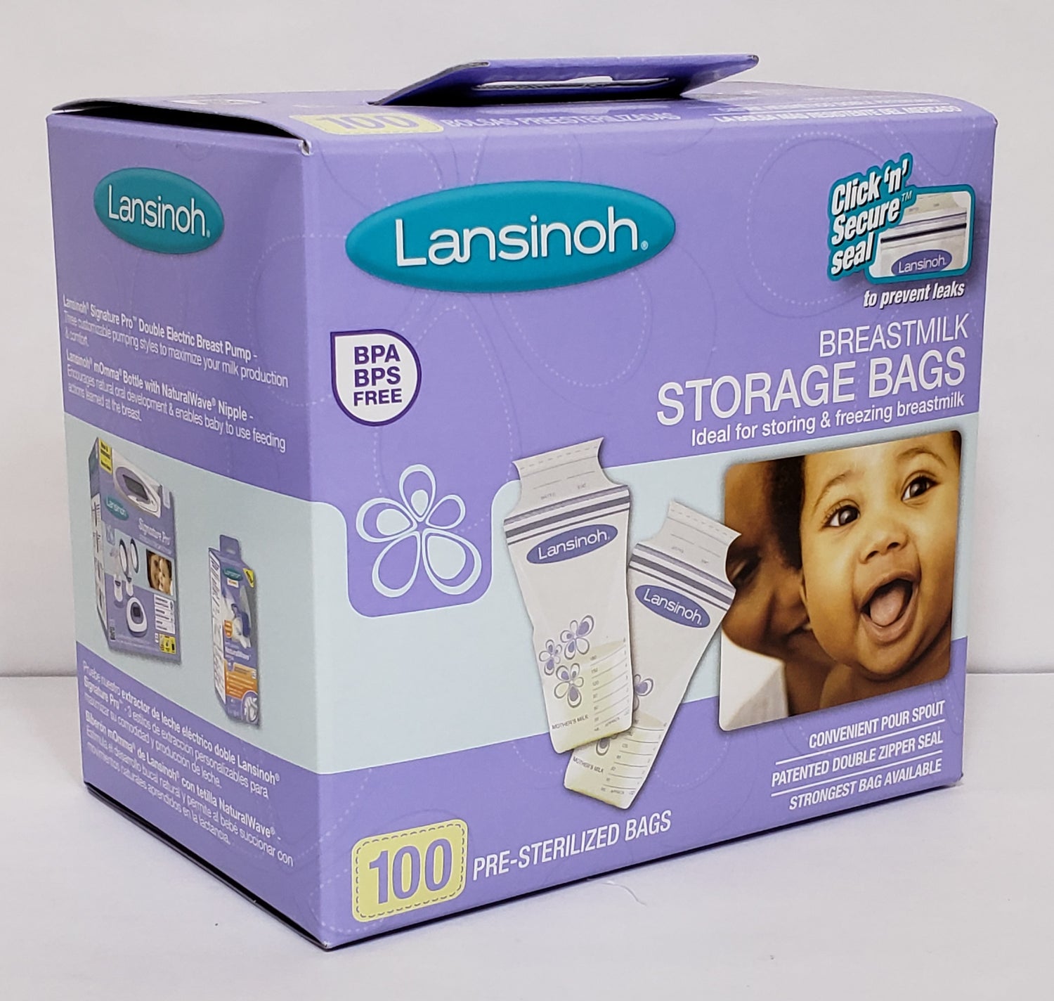 Lansinoh Breastmilk Freezer Storage Bags, 100 Count