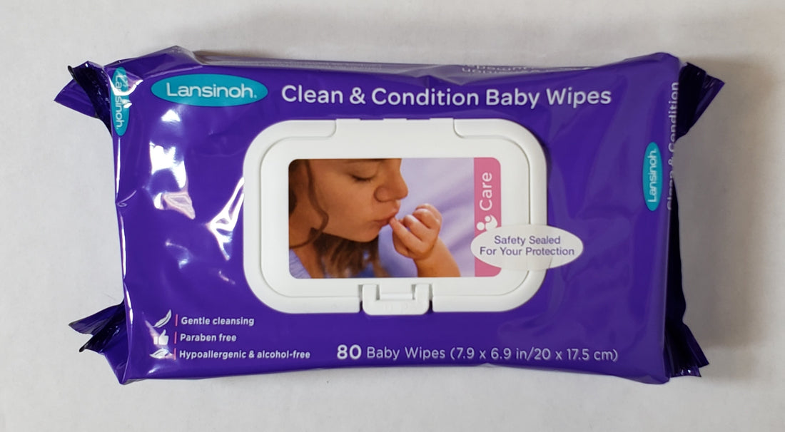 Lansinoh Clean &amp; Condition Baby Wipe Cloths, 80 Ct