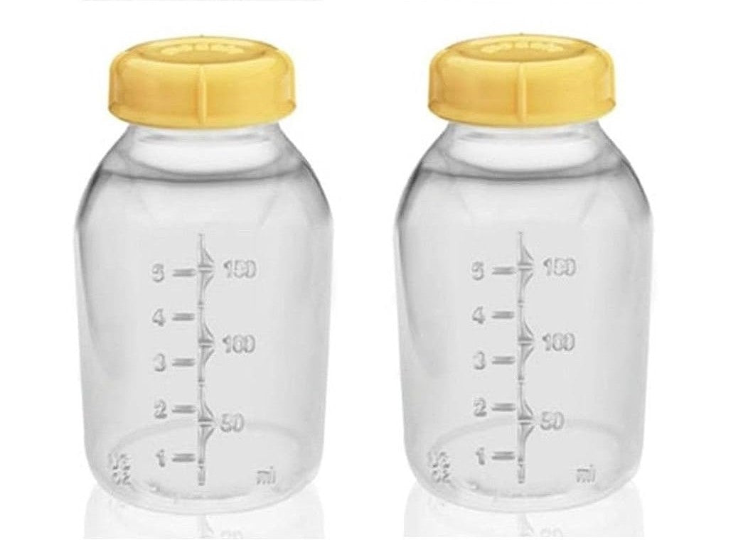 Medela 5 oz Clear Collection Bottles with Solid Lids, 2-Pack