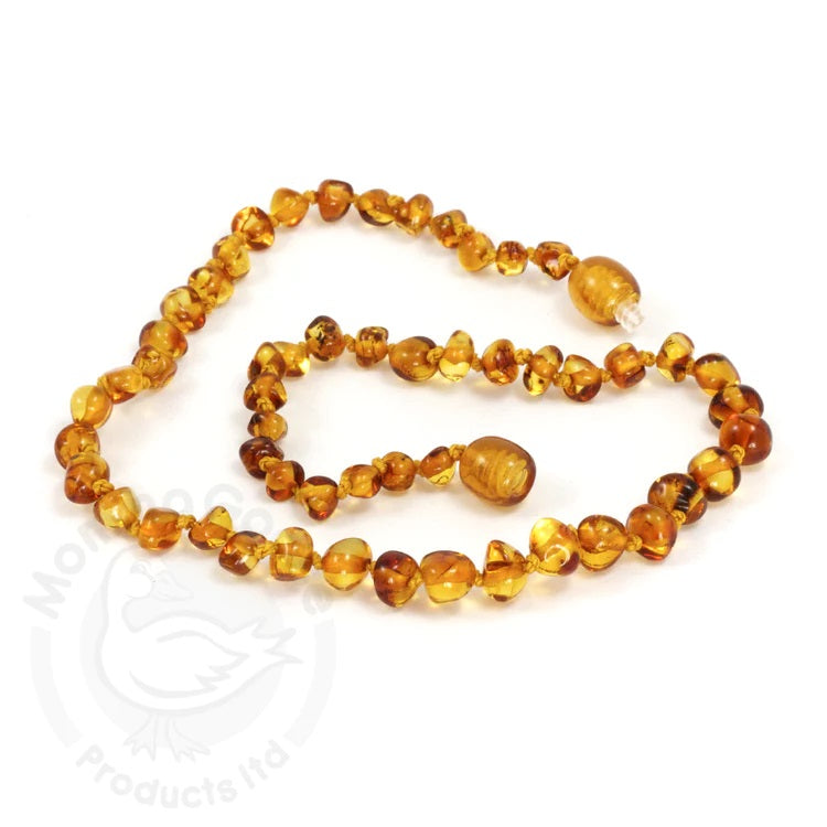 Momma Goose Amber Teething Necklace, Baroque Honey