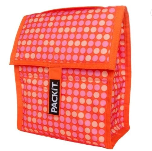 PackIt Personal Cooler in Orange with Dots