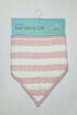 Aden + Anais Baby Bandana Bib, in Heart Breaker print with white and pink stripes, for drooling