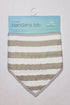 Aden + Anais Baby Bandana Bib, in Shine On Stripe print, with white and tan stripes, for drooling