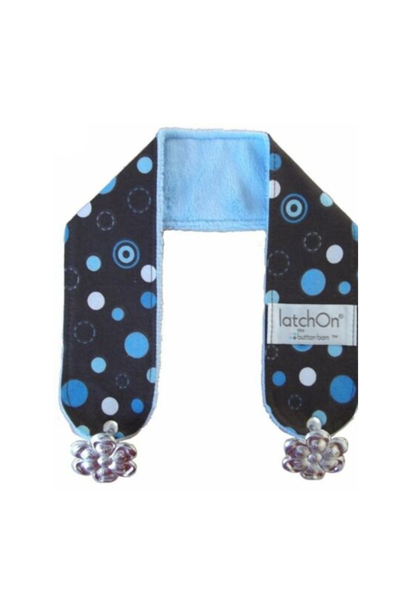 LatchOn Nursing Blanket Strap, Blue Dots, Minky