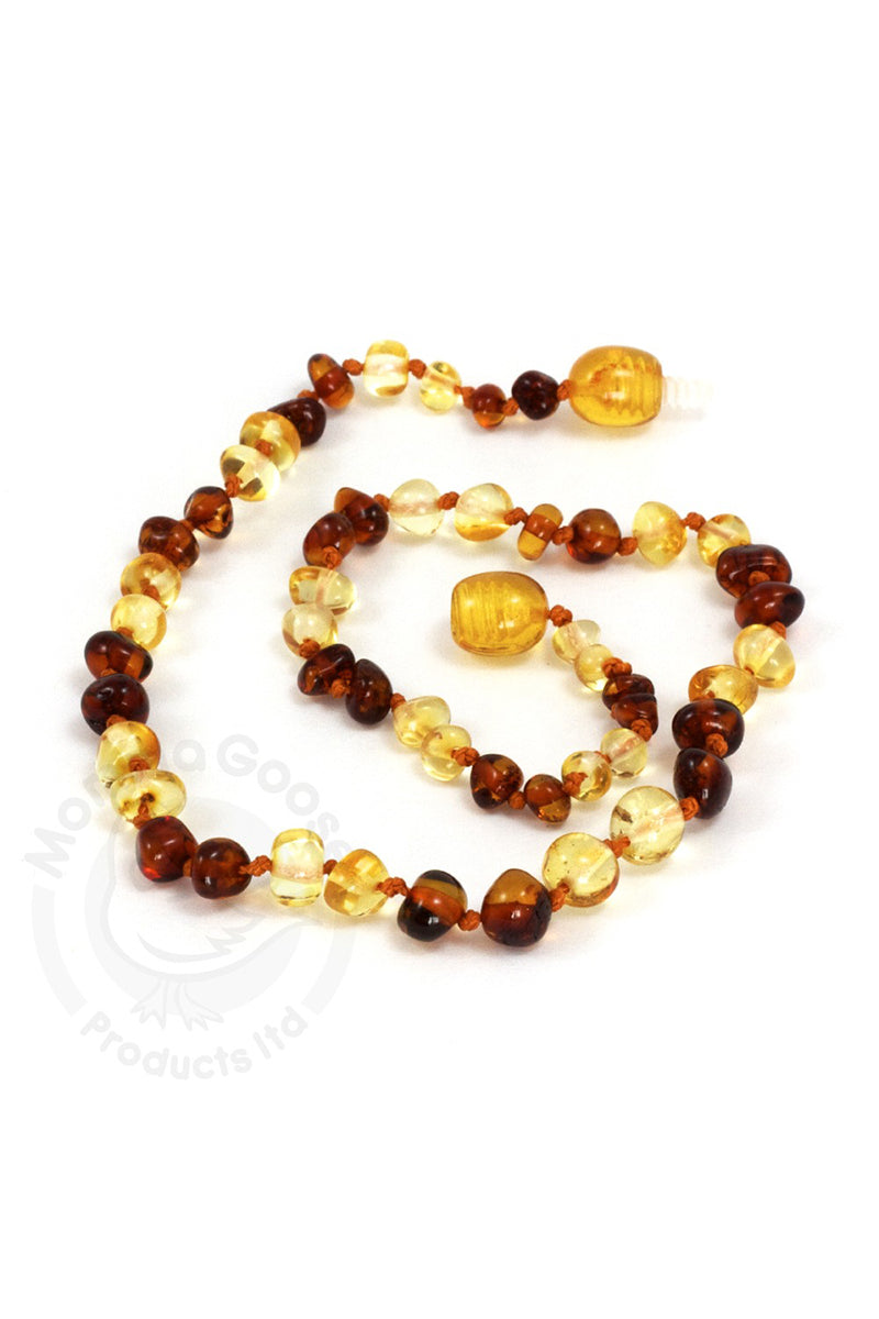 Momma Goose Amber Teething Necklace, Baroque Cognac &amp; Lemon