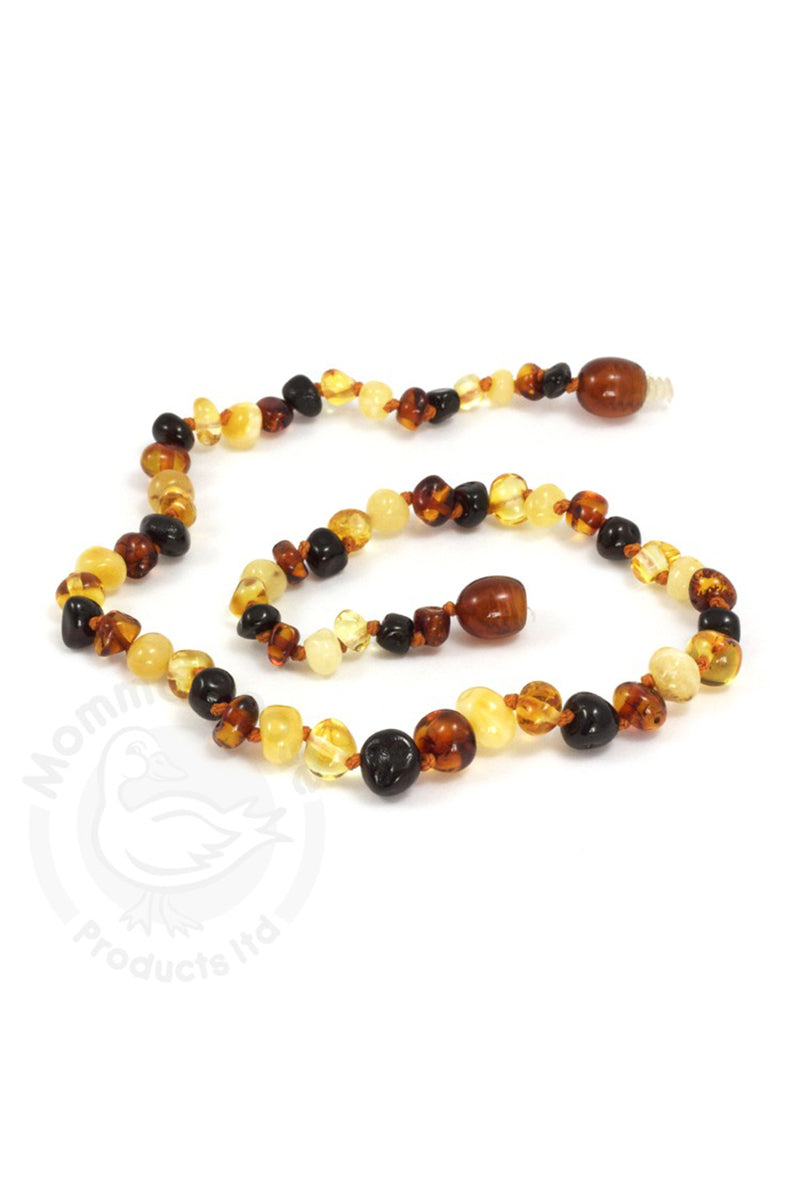 Momma Goose Amber Teething Necklace, Baroque Multi