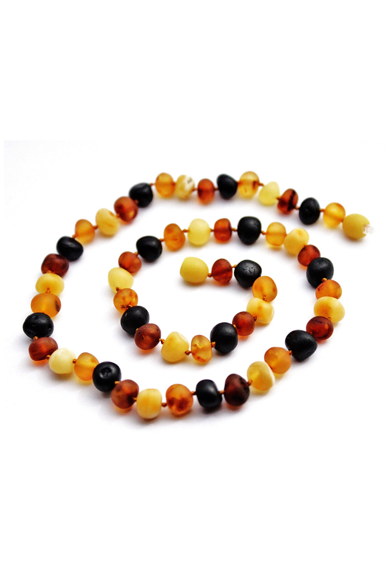 Momma Goose Amber Teething Necklace, Baroque Unpolished Multi